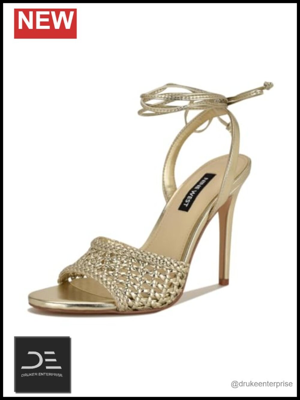 Nine West Merta Heeled Stiletto Dress Sandals Faux Leather